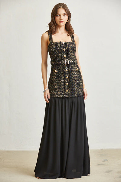 Gold Tweed Dress PREORDER 10/25/25 Aprox                  PREMIUM COLLECTION