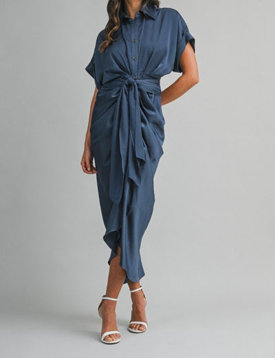 Satin Shirt Dress PREORDER 12/31/25 Aprox