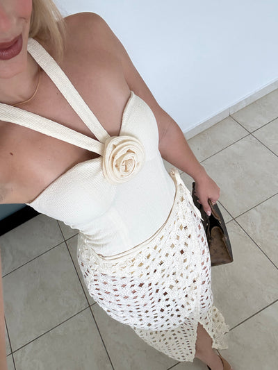 Cream Body & Skirt Set