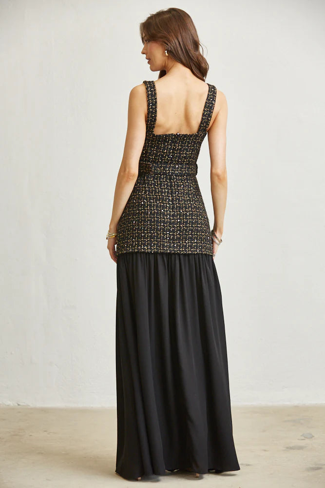 Gold Tweed Dress PREORDER 10/25/25 Aprox                  PREMIUM COLLECTION