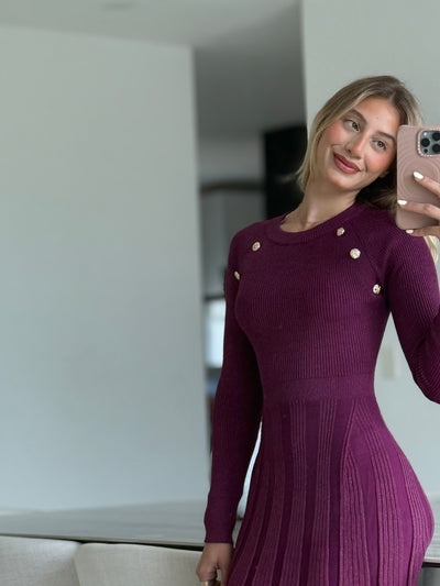 Orchid Metallic Knit Dress