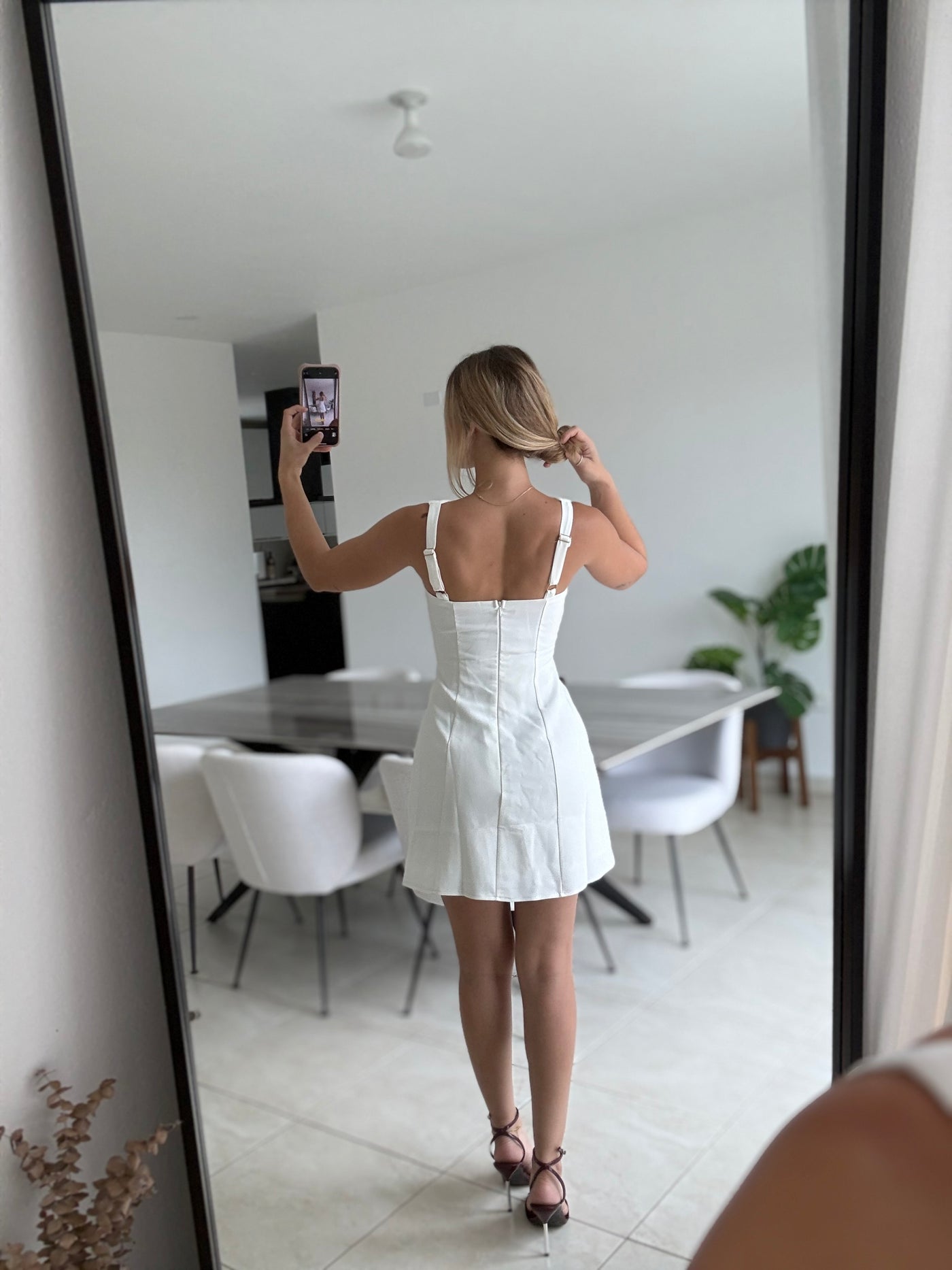 Boat Neck Mini Dress