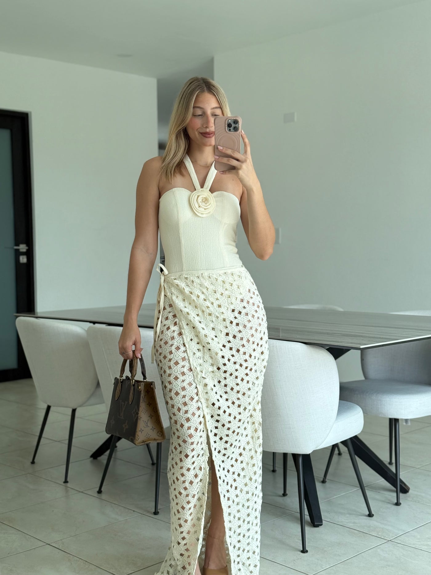 Cream Body & Skirt Set
