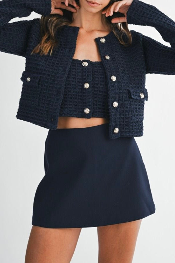 Navy Cardigan Set PREORDER 10/30/25 Aprox