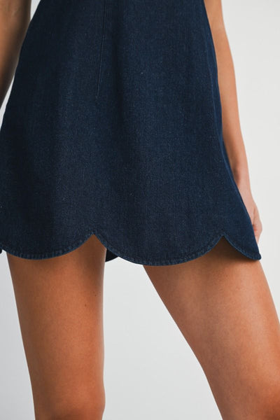 Scallop Denim Dress PREORDER 11/15/25 Aprox