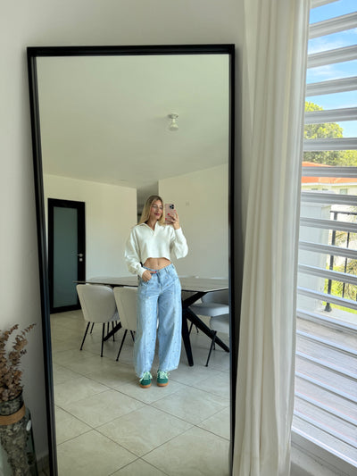 Knit Collar Long Sleeve