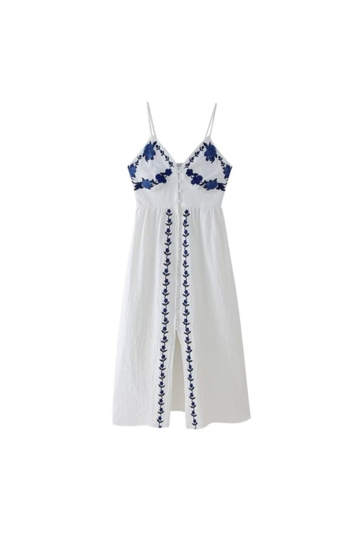 Embroidered Suspender Dress