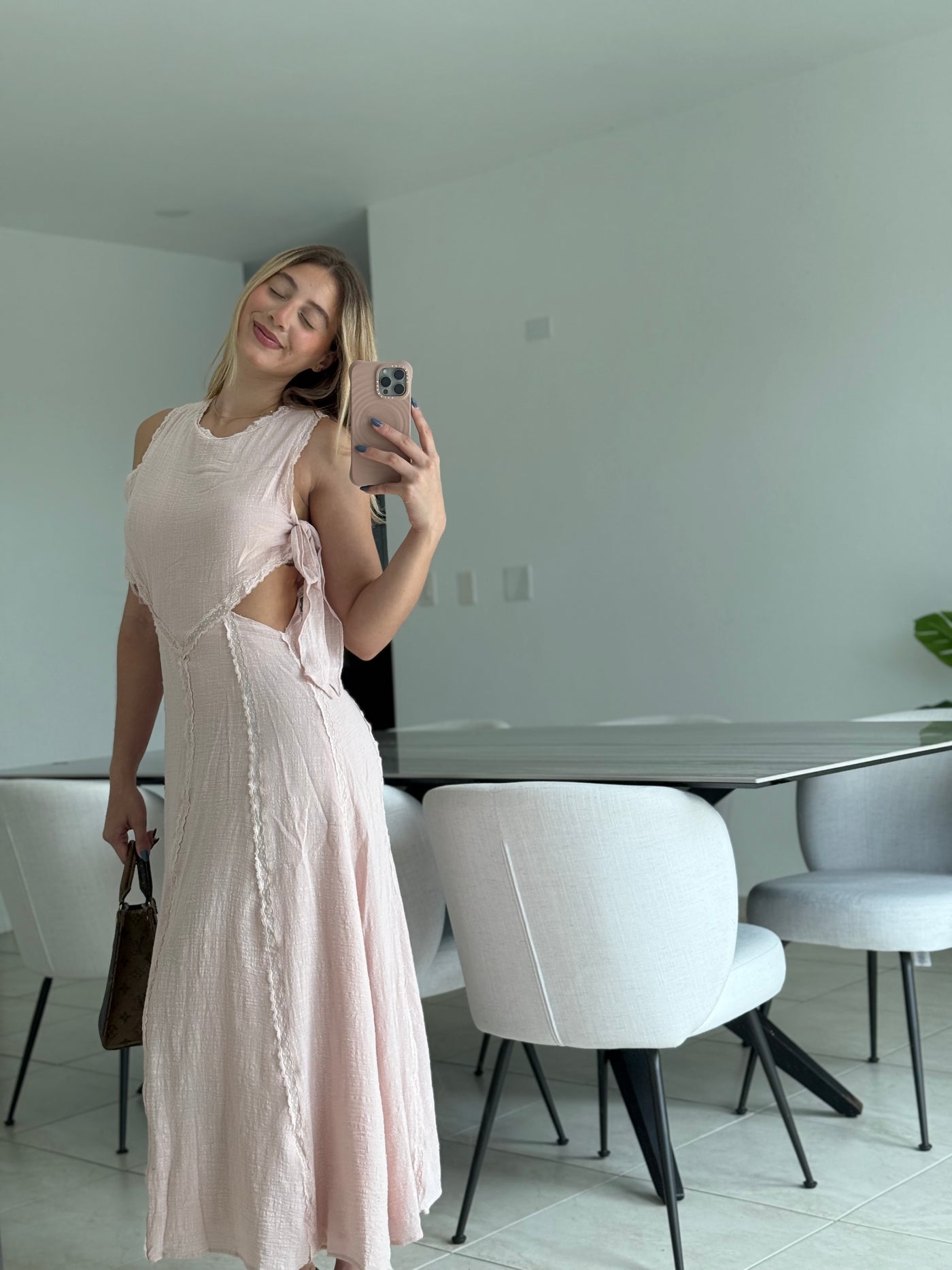 Side Cut Out Midi Dress