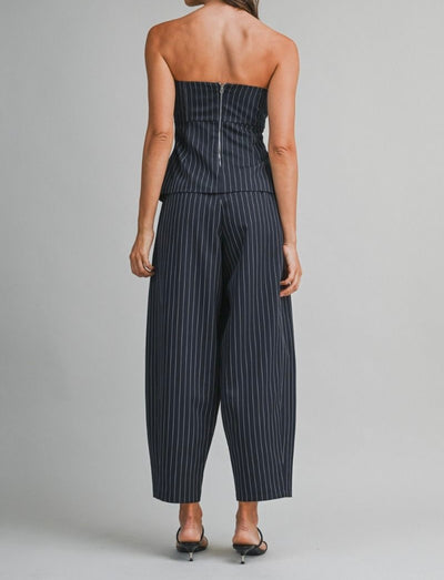 Pinstripe Strapless Pant Set PREORDER 12/22/25 Aprox