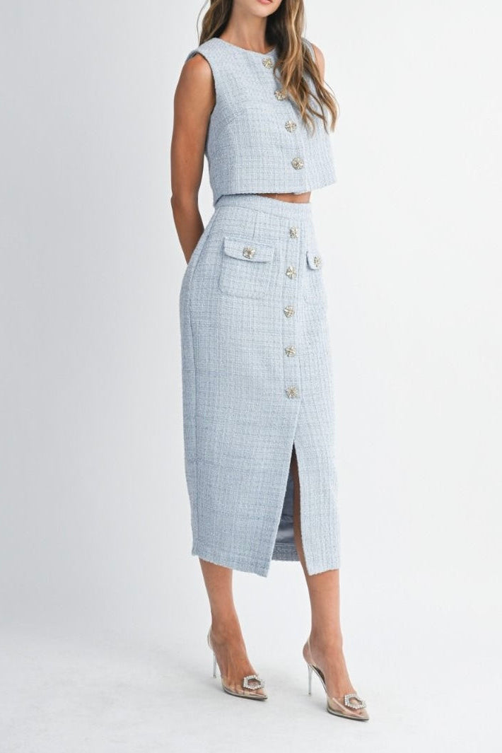 Crop Vest Top & Skirt Set PREMIUM COLLECTION