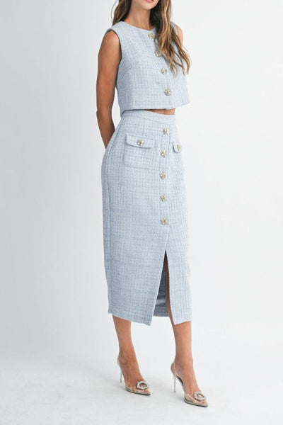 Crop Vest Top & Skirt Set PREMIUM COLLECTION