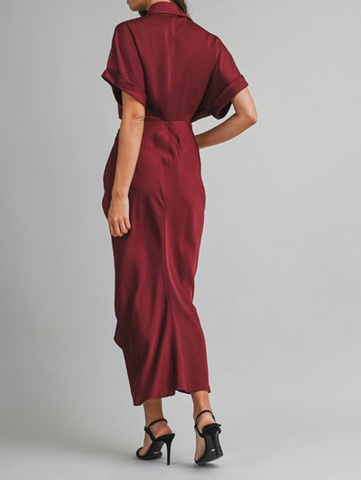 Satin Shirt Dress PREORDER 12/31/25 Aprox