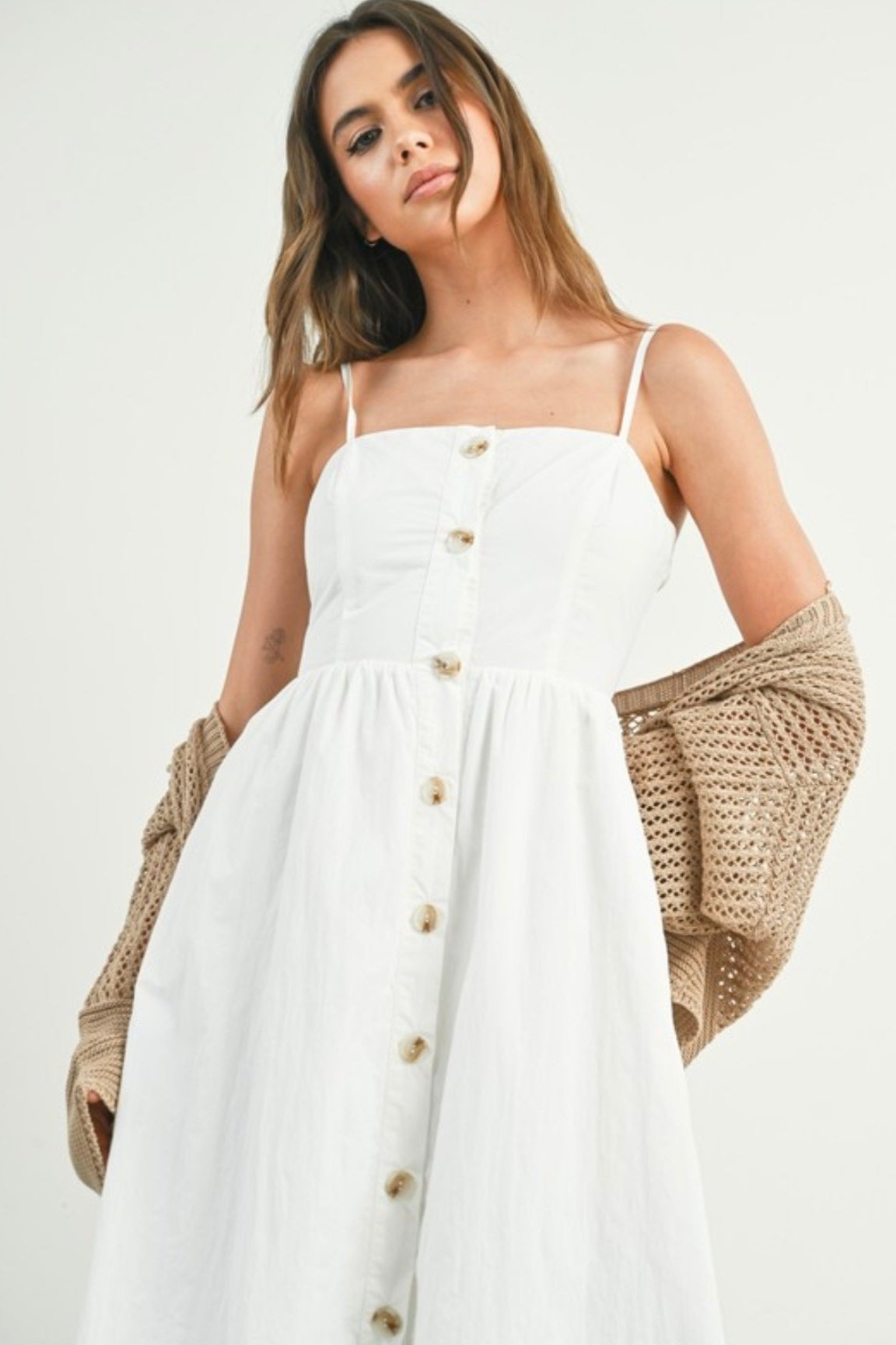 White Button Down Dress