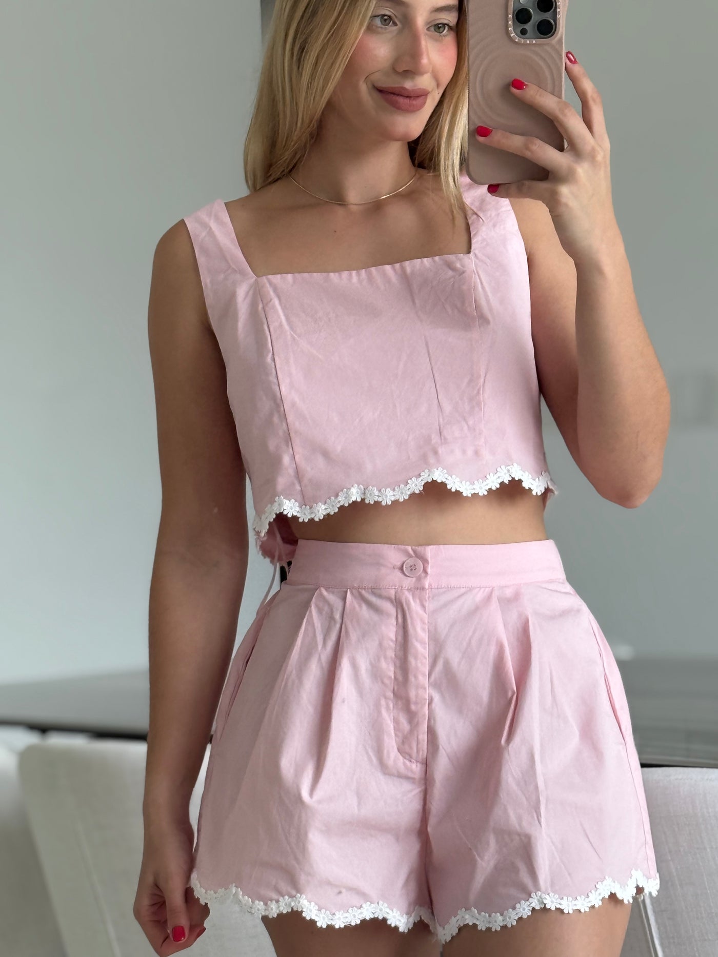 Square Neckline Top & Pant Set
