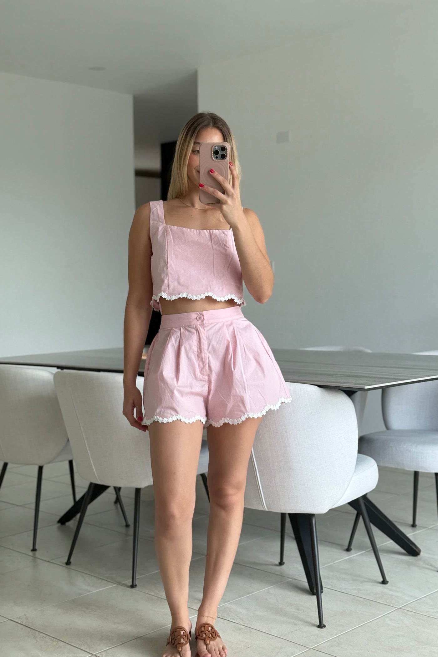 Square Neckline Top & Pant Set