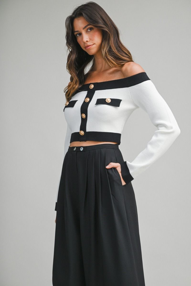 Off Shoulder Crop Top PREORDER 12/10/25 Aprox