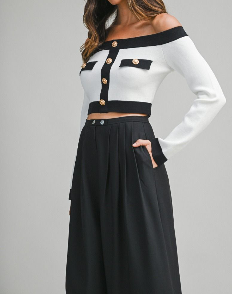 Off Shoulder Crop Top PREORDER 12/10/25 Aprox