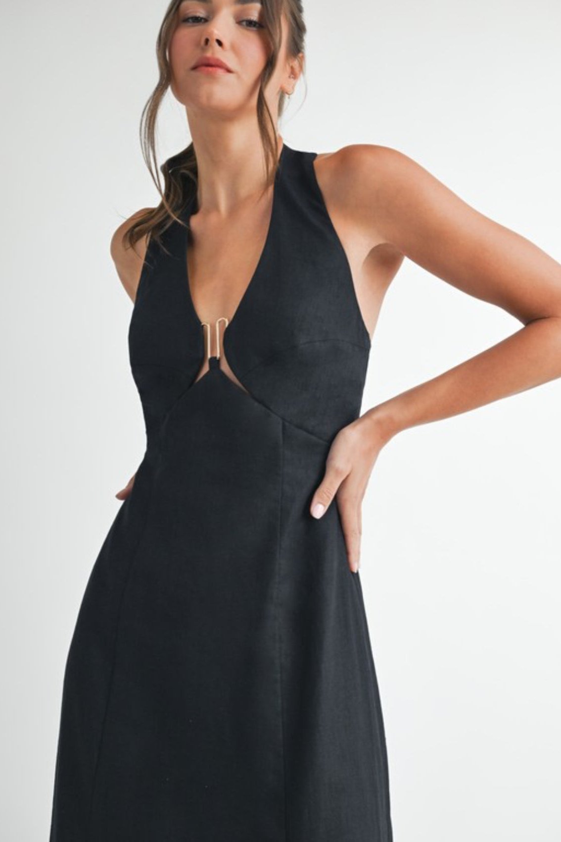 Black Linen Maxi Dress Exclusive Collection PREORDER 02/15/25 Aprox