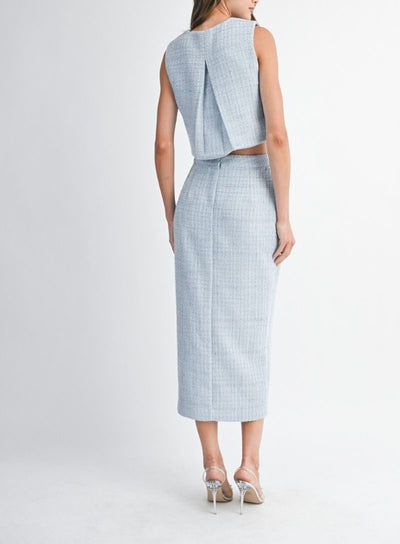 Crop Vest Top & Skirt Set PREMIUM COLLECTION
