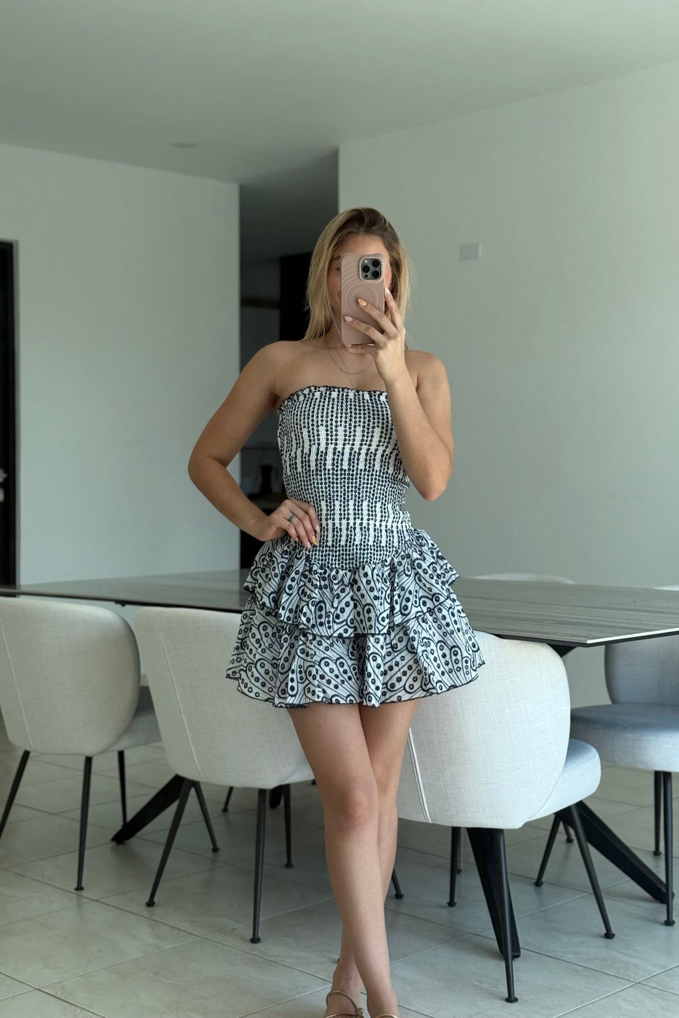 Eyelet Mini Dress PREMIUM COLLECTION