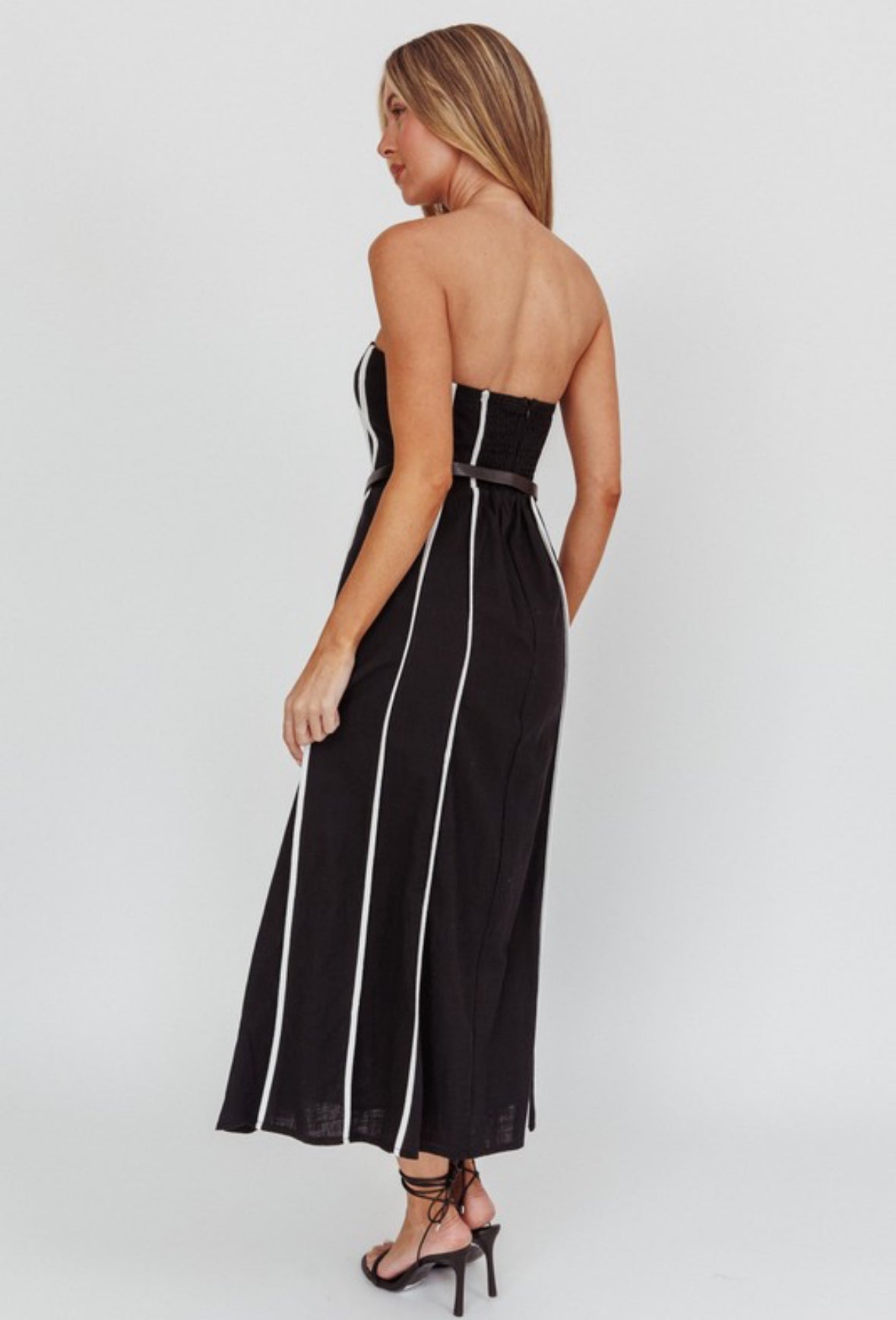 Contrast Trim Midi Dress