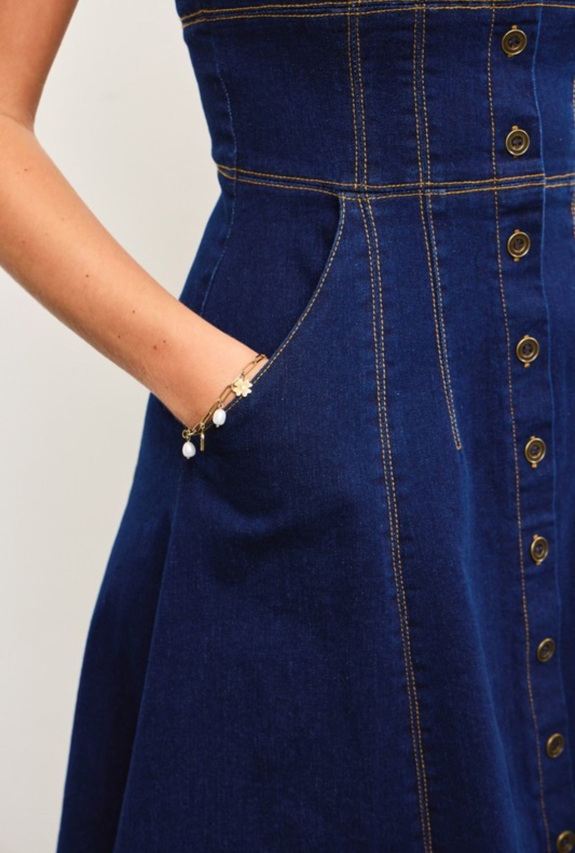 Button Down Denim Dress PREORDER 02/11/25 Aprox