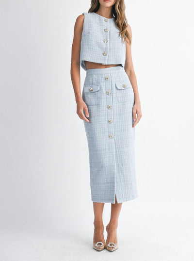 Crop Vest Top & Skirt Set PREMIUM COLLECTION