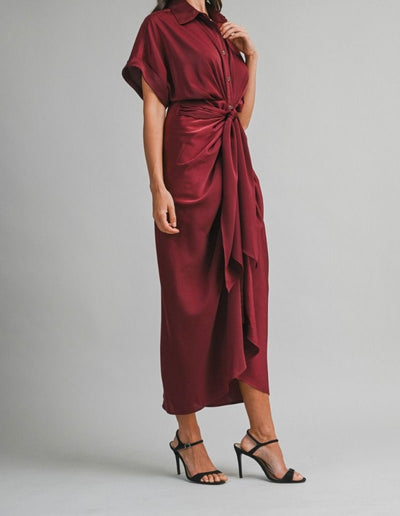 Satin Shirt Dress PREORDER 12/31/25 Aprox