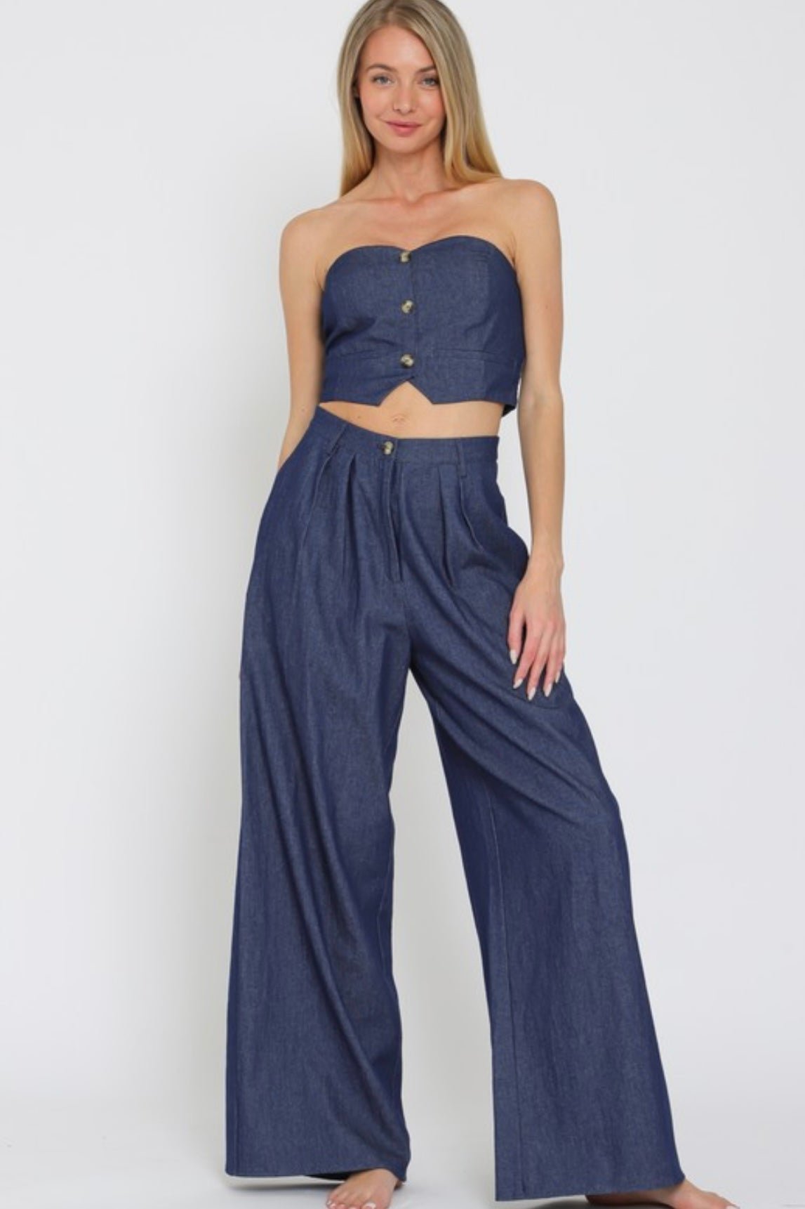 Tube Denim Pant Set