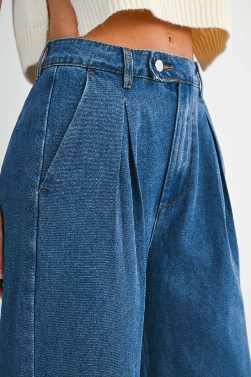 Denim Pleated Jean PREORDER 08/30/25 Aprox