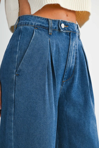 Denim Pleated Jean PREORDER 08/30/25 Aprox