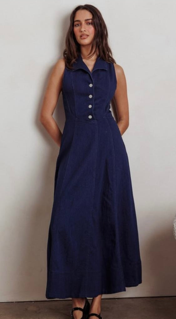 Collared Denim Dress