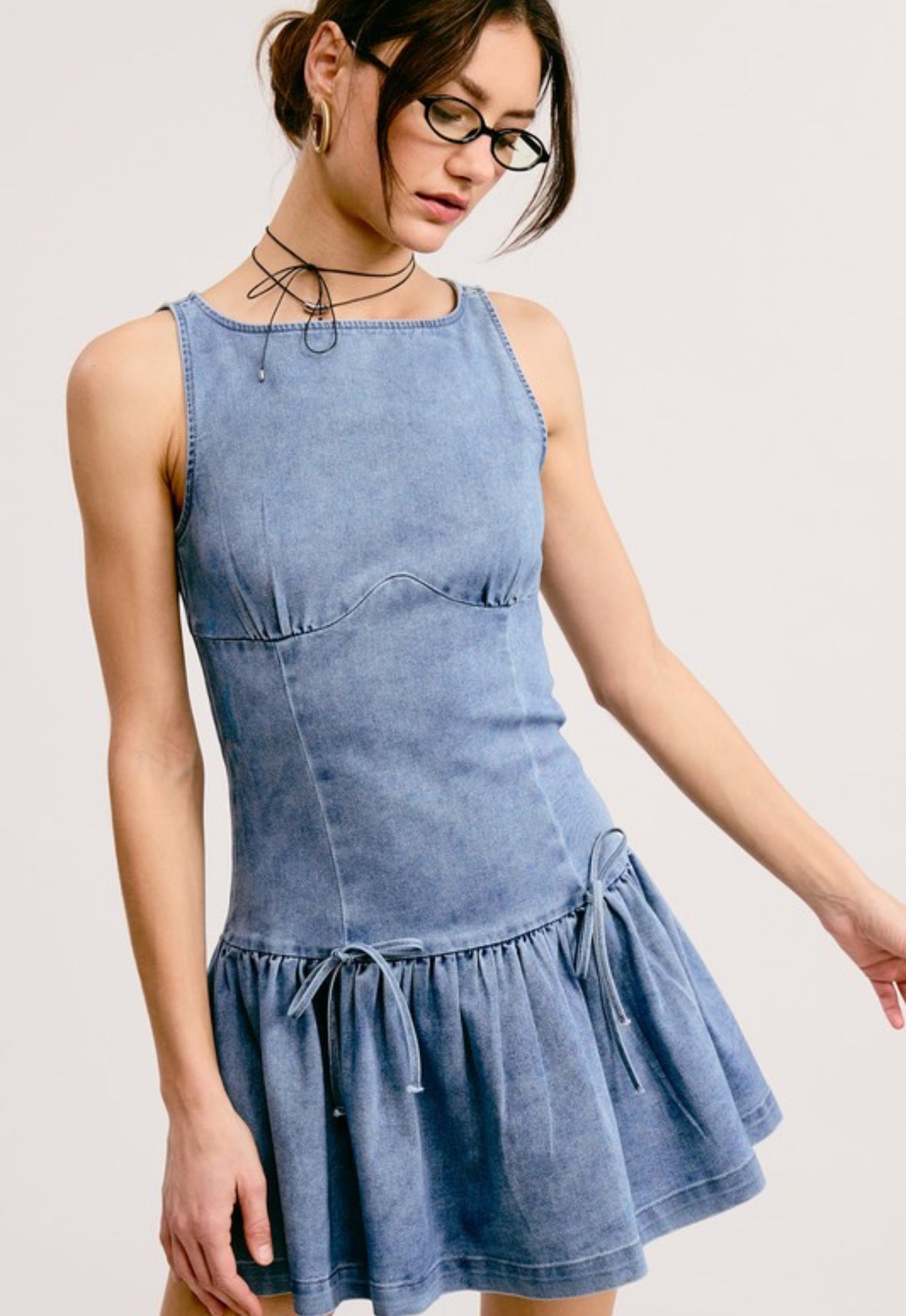 Powder Blue Denim Dress