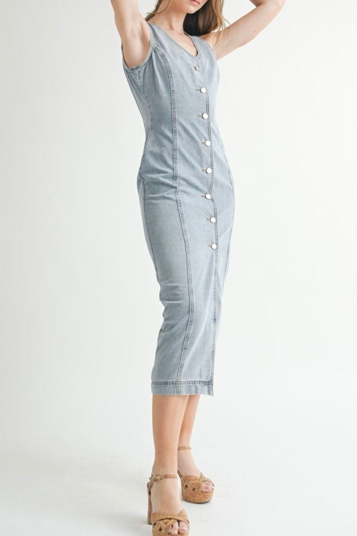 Button Down Denim Dress
