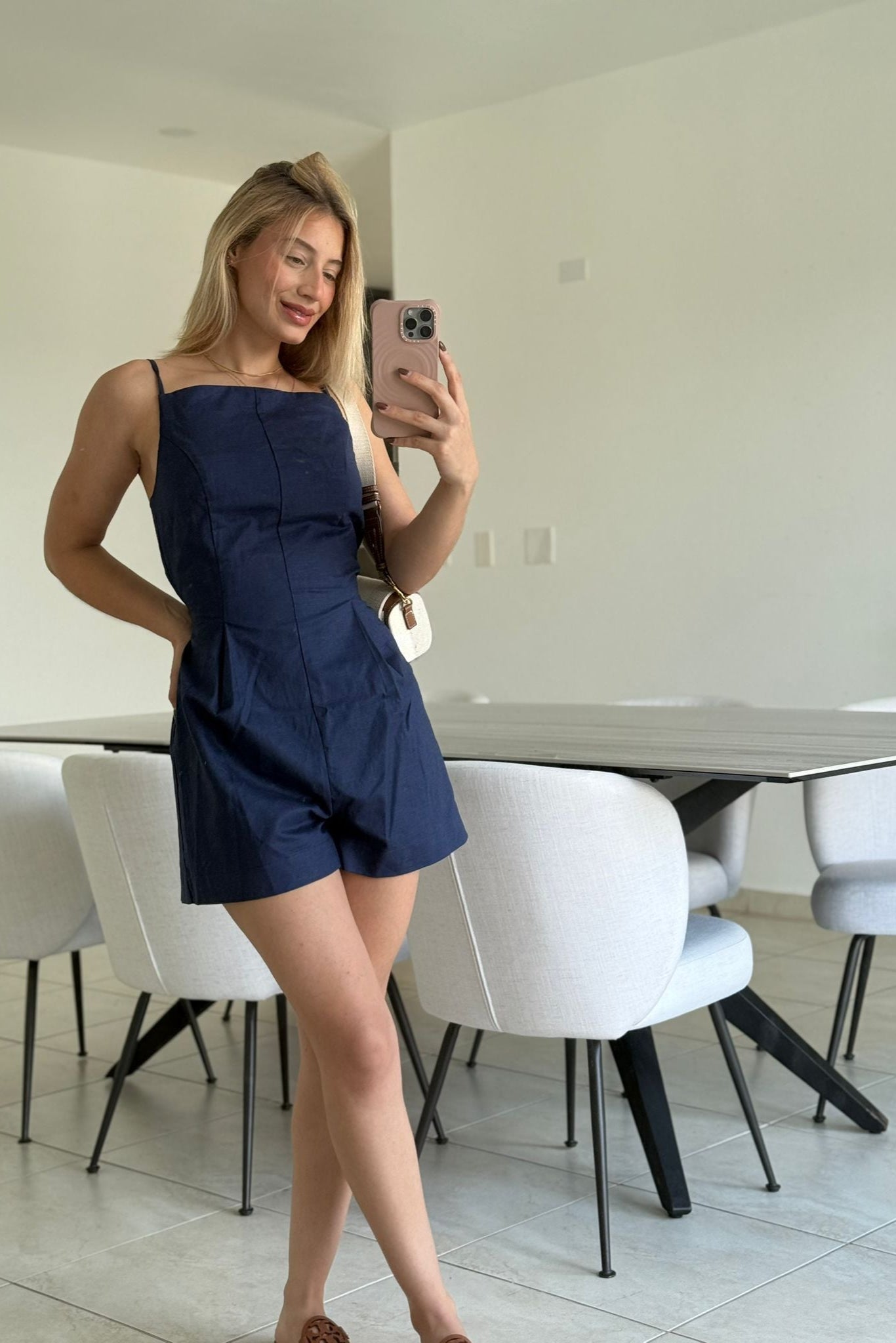 Navy Romper