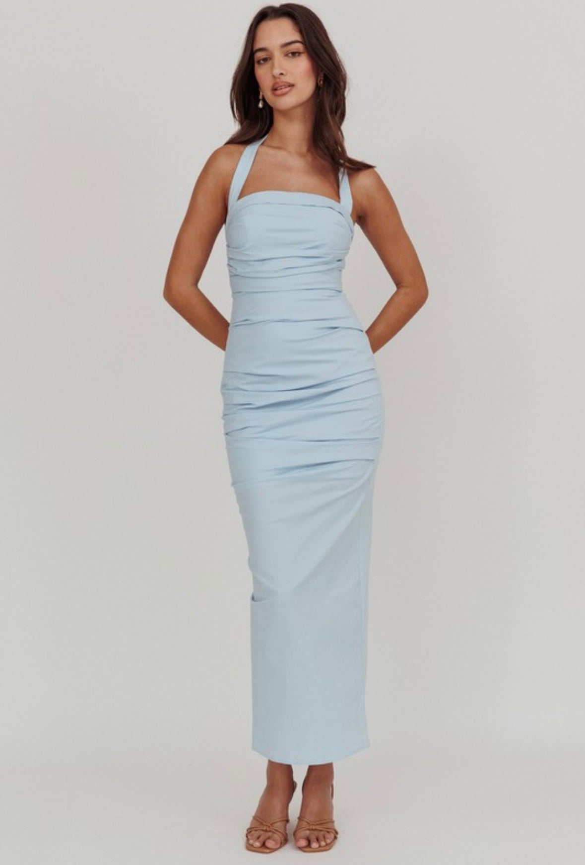 Sky Blue Halter Dress