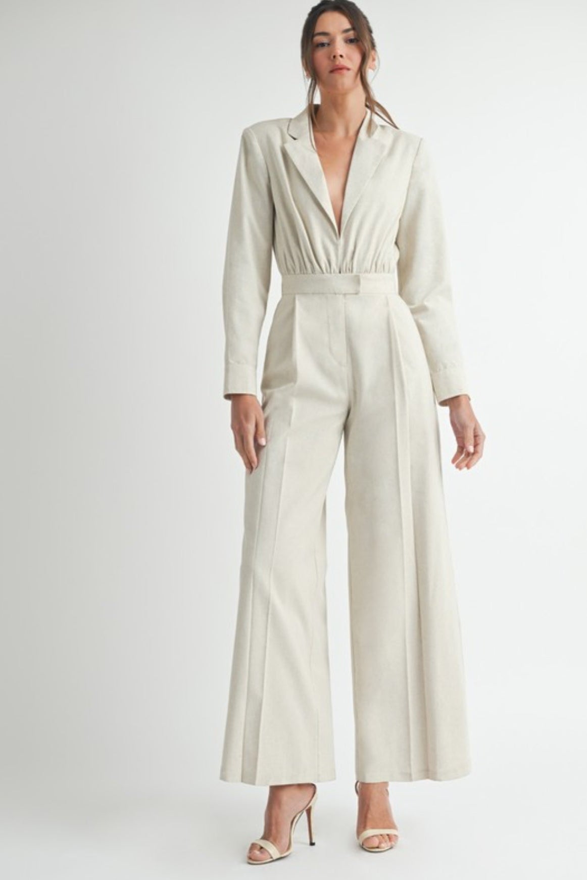 2 Tone Linen Jumpsuit PREORDER 01/31/25 Aprox                                 Exclusive Collection