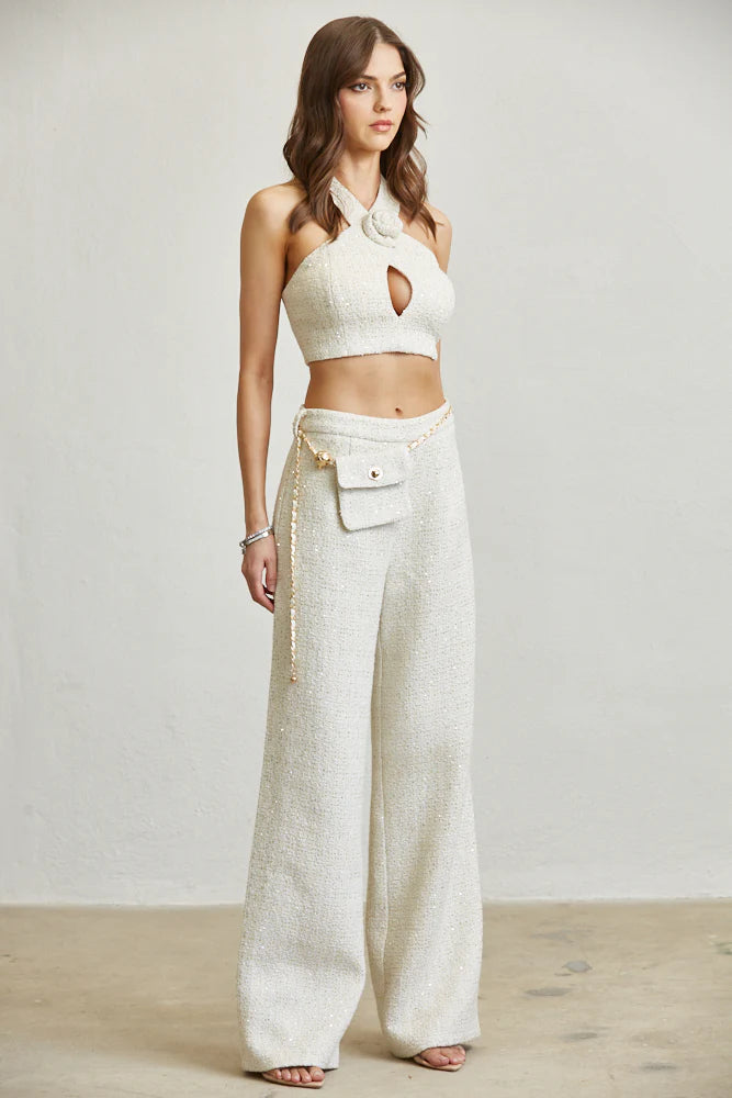 Sequined Tweed Top & Pant Set PREORDER 09/30/25 Aprox     PREMIUM COLLECTION