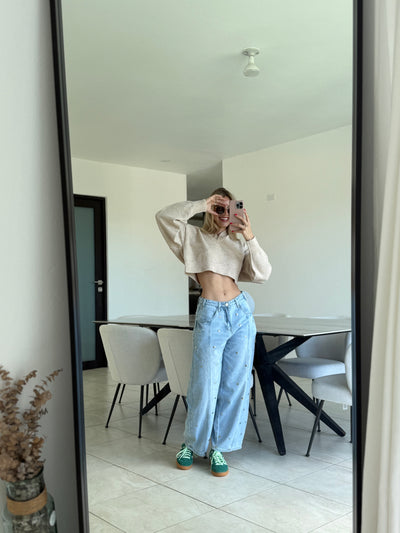 Knit Collar Long Sleeve