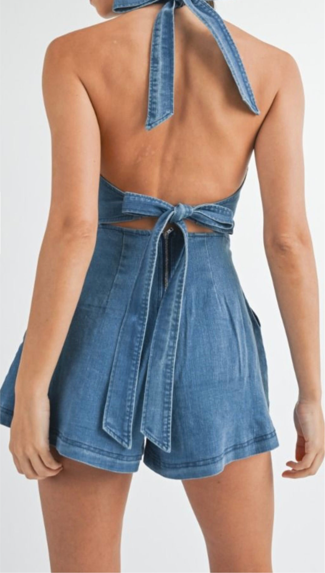 Halter Denim Romper