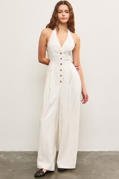 Button Front Jumpsuit