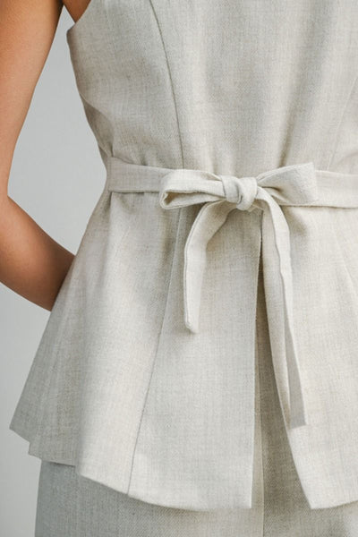 Solid Button Down Vest & Pant Set