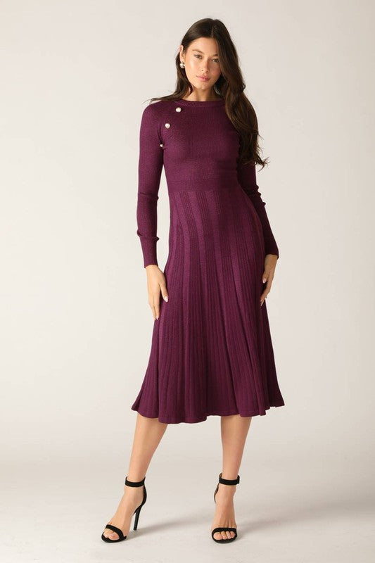 Orchid Metallic Knit Dress