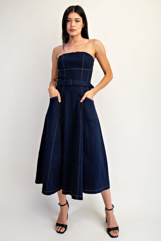 Strapless Denim Dress