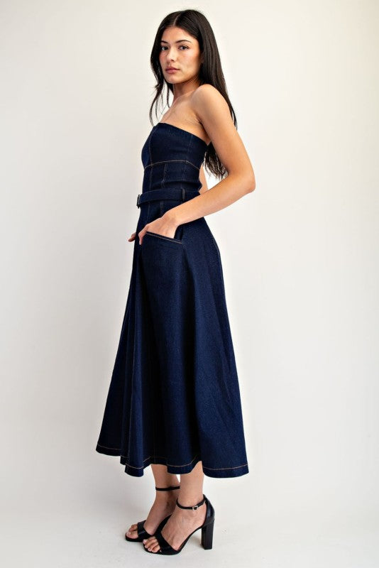 Strapless Denim Dress