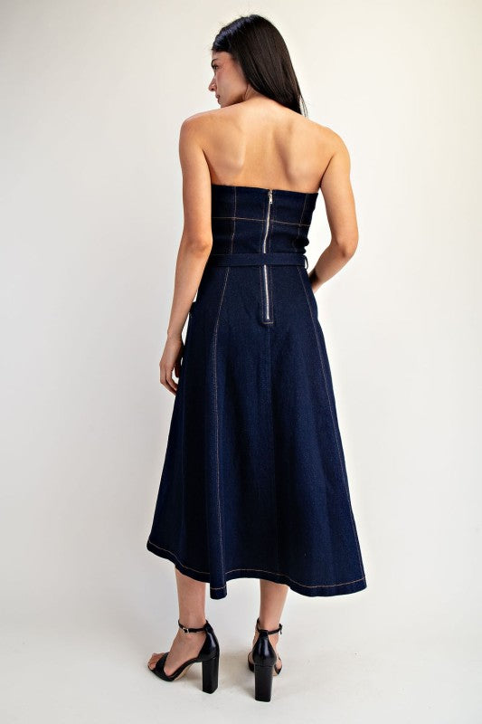 Strapless Denim Dress